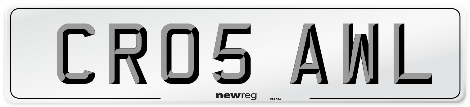 CR05 AWL Number Plate from New Reg